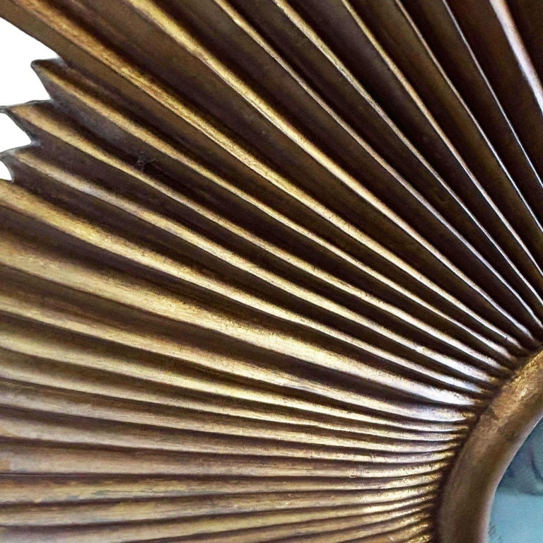 48" MCM Style Gilt Wood Starburst Mirror by Carol Canner for Carvers Guild - 5