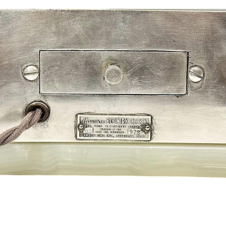 1930 Art Deco Silver Plate and Marble Model 975 Digital Mantel Clock by Lawson - 10