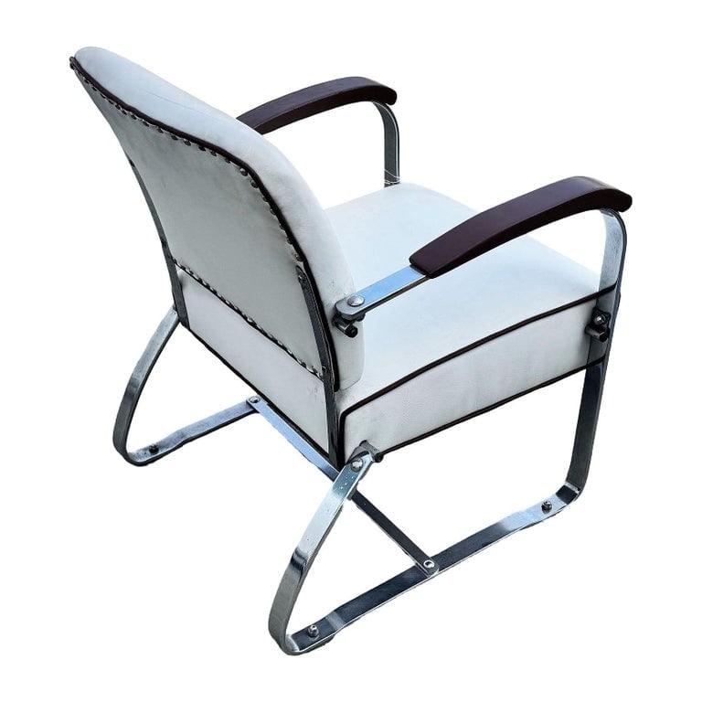 Streamline Art Deco Chrome Tubular Speed Lounge Club Chair, Lloyd Manufacturing - 5