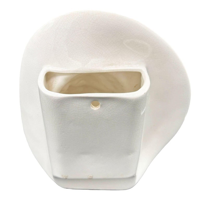 Large Art Deco Hat Lady Bust White Ceramic Planter by Royal Haeger - 8