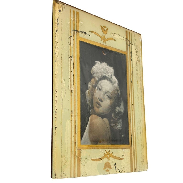 Art Deco Gold Painted Mirrored Picture Frame 4x5 Picture Frame - 2