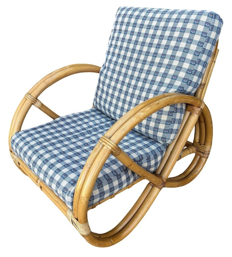 Restored Mid-century Double Strand Full Round Rattan Lounge Chair - 3