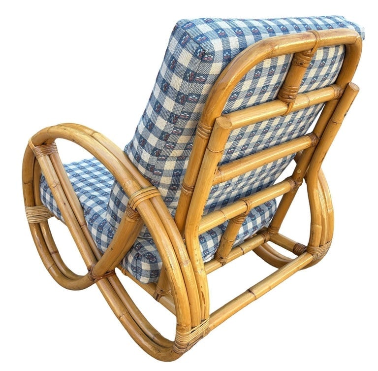 Restored Mid-century Double Strand Full Round Rattan Lounge Chair - 4