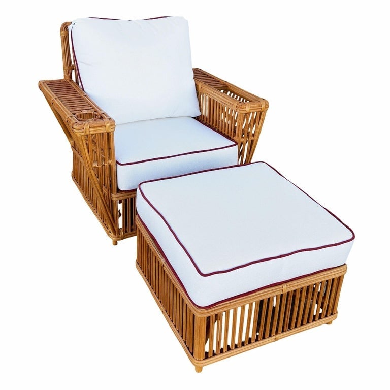Deco Style "Presidents" Stick Reed Rattan Nantucket Sofa/Lounge Living Room Set - 11