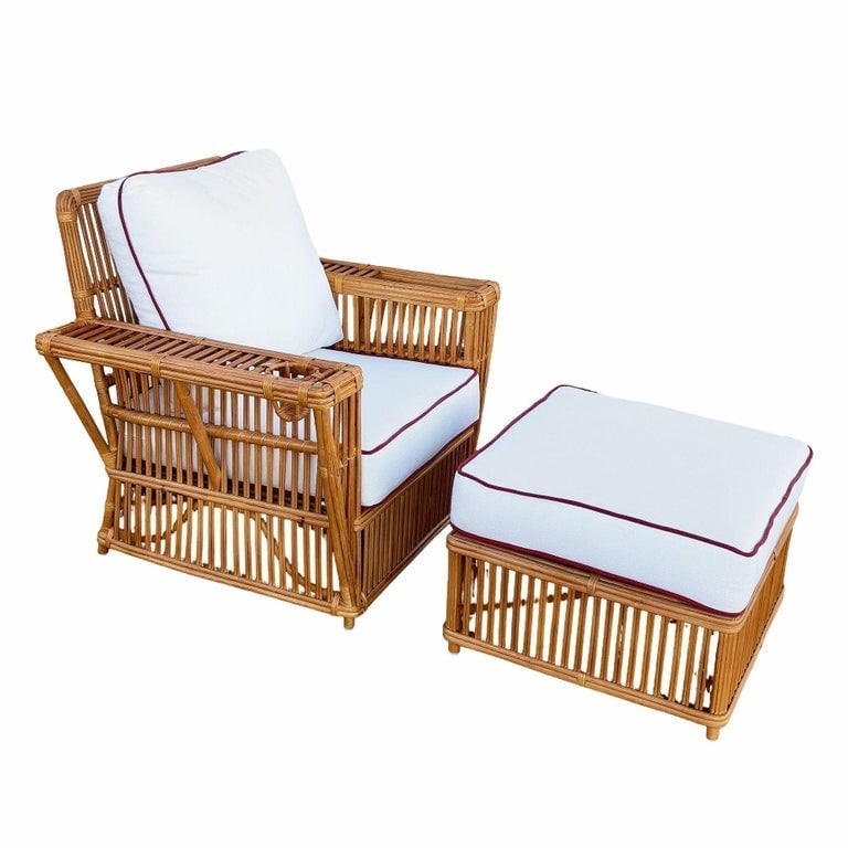 Deco Style "Presidents" Stick Reed Rattan Nantucket Sofa/Lounge Living Room Set - 12