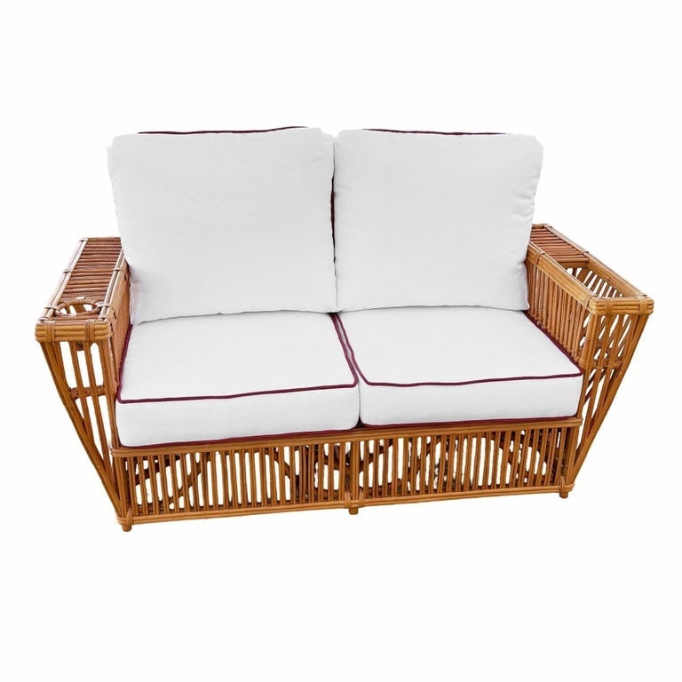 Deco Style "Presidents" Stick Reed Rattan Nantucket Sofa/Lounge Living Room Set - 7