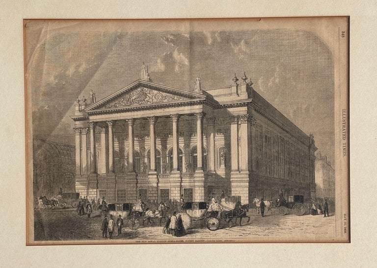 1858 "Royal Italian Opera House" Woodcut Print by William Henry Prior, Framed - 4