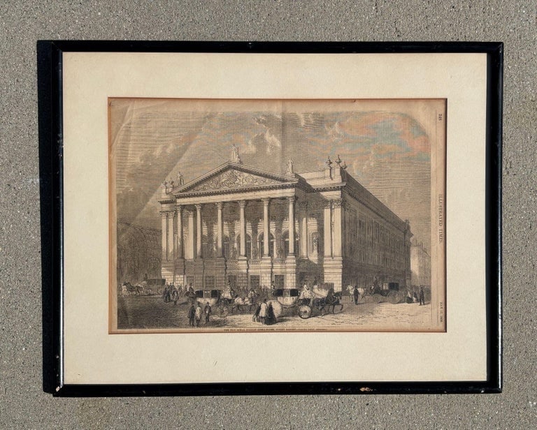 1858 "Royal Italian Opera House" Woodcut Print by William Henry Prior, Framed - 5