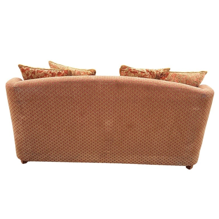 Modern Banquette Italian w/ Burgundy Olive Diamond Print Upholstery - 6