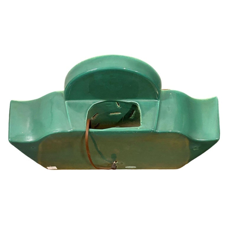 Mid-century Green Ceramic Jumping Deer Mantle TV Lamp by Shawnee Art Pottery - 5