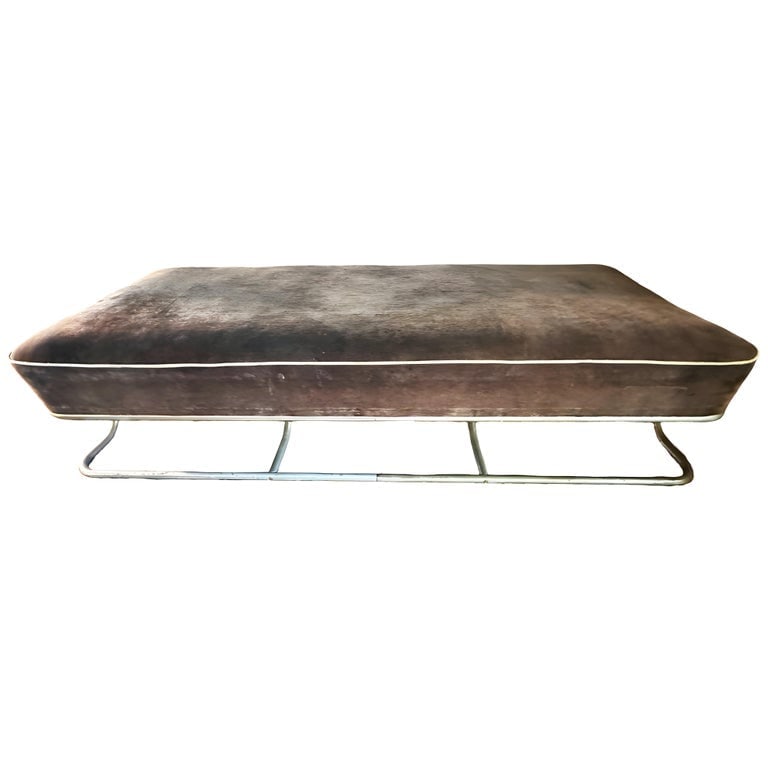 Art Deco "Steamer" Chromed Steel and Velvet Lounge/Daybed by Kem Weber for Lloyd - 4