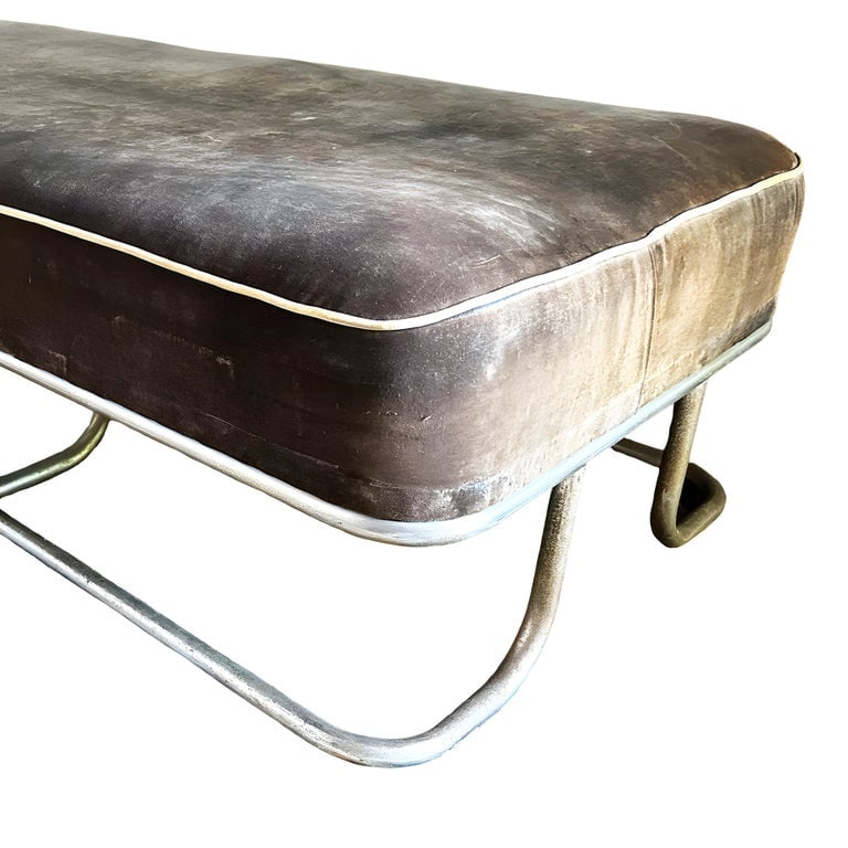 Art Deco "Steamer" Chromed Steel and Velvet Lounge/Daybed by Kem Weber for Lloyd - 5