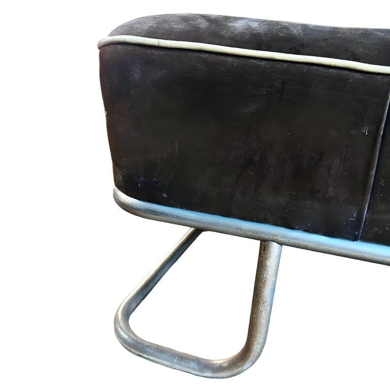 Art Deco "Steamer" Chromed Steel and Velvet Lounge/Daybed by Kem Weber for Lloyd - 6