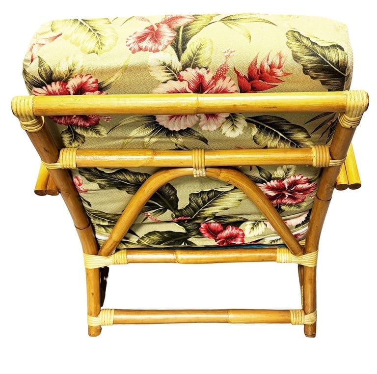 Restored MCM Blond 1949er Rattan 3-Strand Lounge Chair by Heywood Wakefield - 6