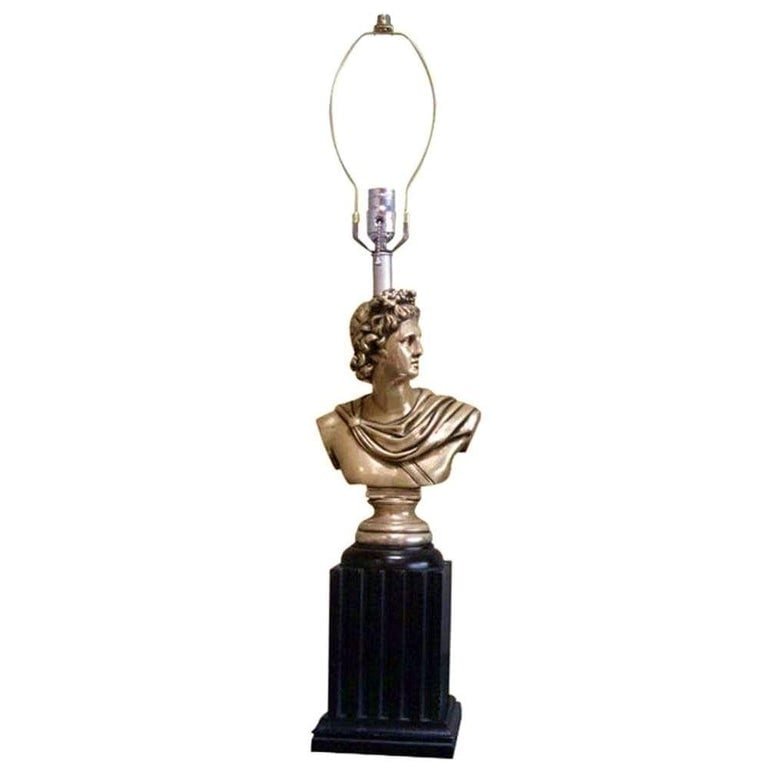 MCM High Style Hollywood Regency God and Goddess Pillar Table Lamps, Pair - 2