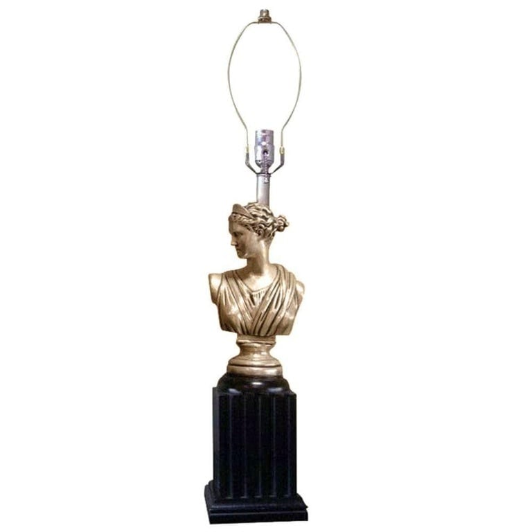 MCM High Style Hollywood Regency God and Goddess Pillar Table Lamps, Pair - 3