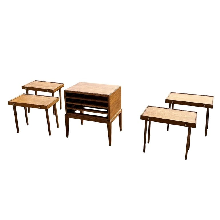 Rare MCM Danish Modern Mahogany Chest of 4 Side Table Stands by Frits Henningsen - 14