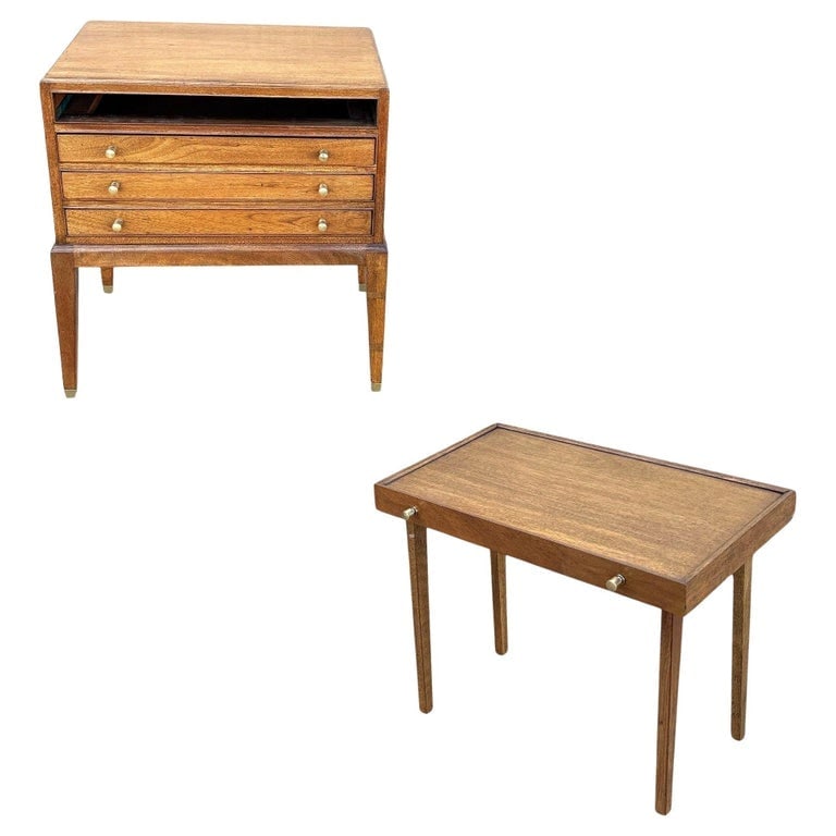 Rare MCM Danish Modern Mahogany Chest of 4 Side Table Stands by Frits Henningsen (1 of 14)