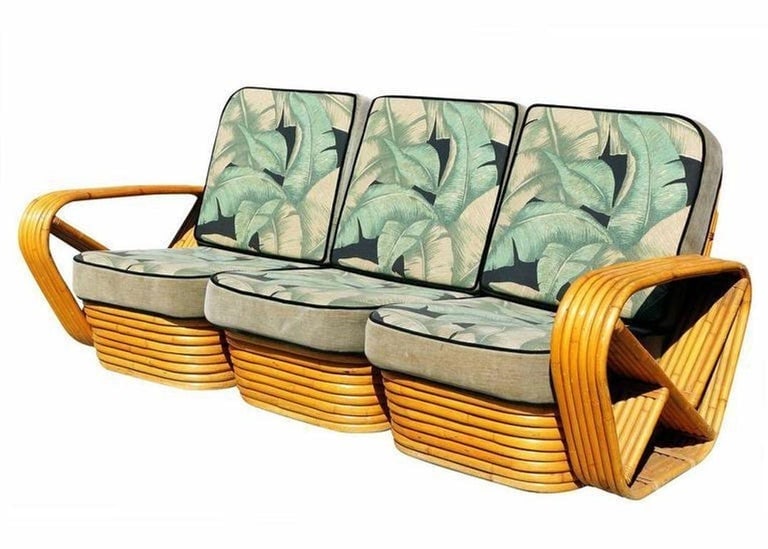 Restored Square Pretzel Rattan Living Room 6 Piece Set - 5