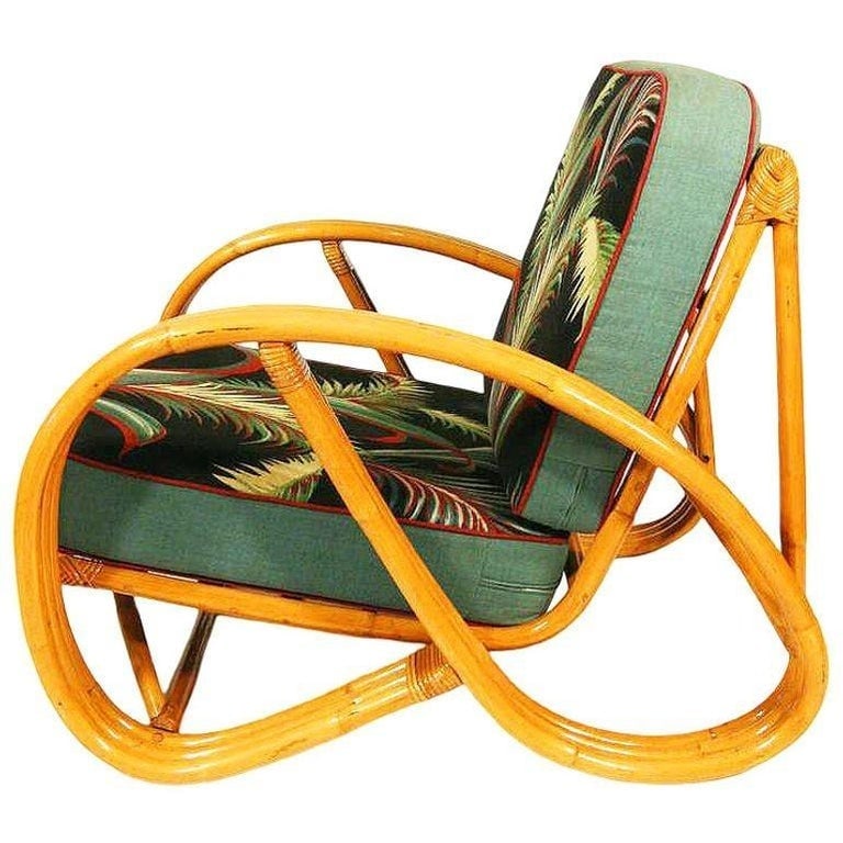 Restored Mid-century 3-strand 3/4 Round Pretzel Arm Rattan Lounge Chair, Pair - 5