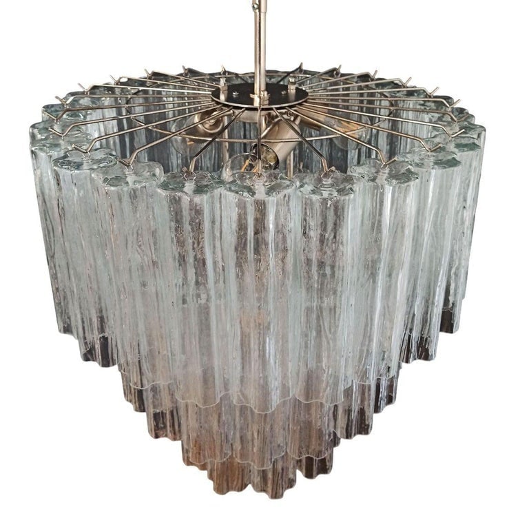 Mid-century Murano Glass Tronchi Pendant Chandelier by Venini - 4