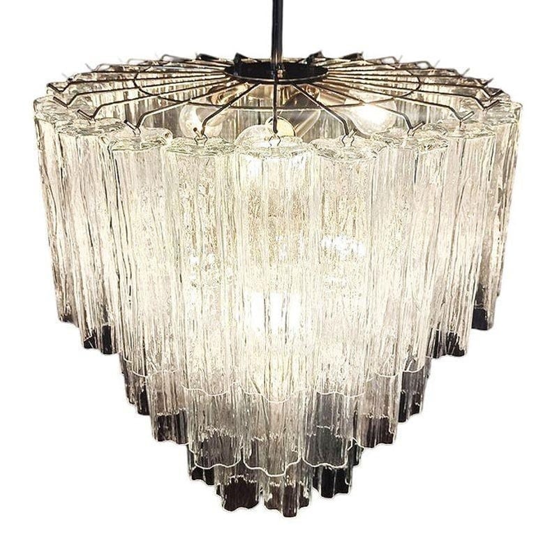 Mid-century Murano Glass Tronchi Pendant Chandelier by Venini - 5