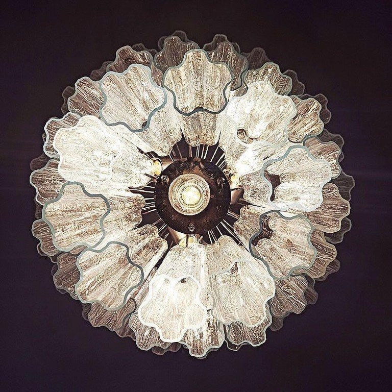 Mid-century Murano Glass Tronchi Pendant Chandelier by Venini - 9