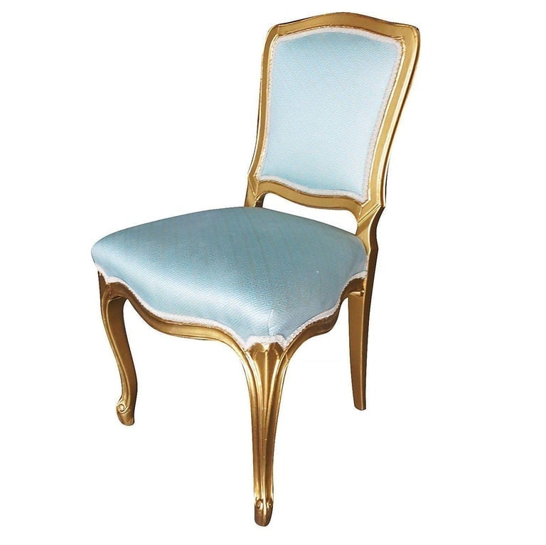 1950 Louis XVI-Style Hollywood Regency Gold Giltwood Dining Chairs, Set of 24 - 2