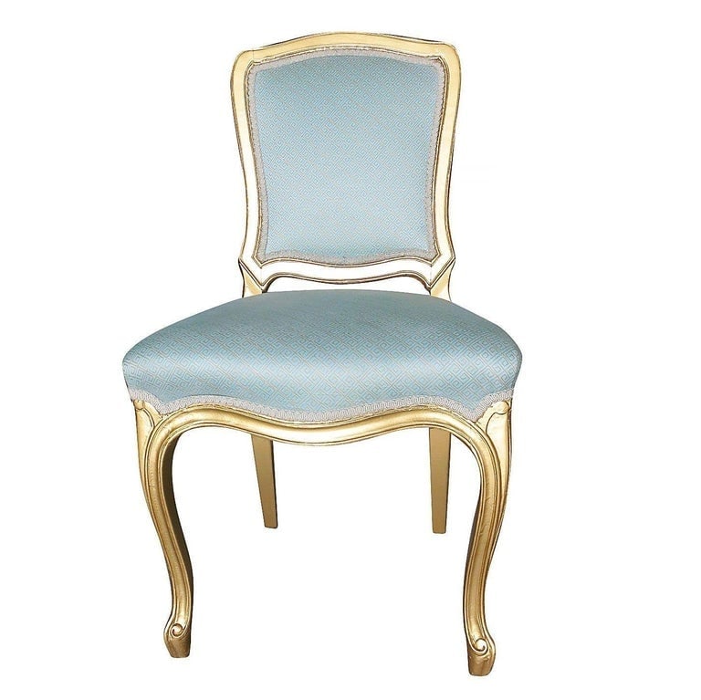 1950 Louis XVI-Style Hollywood Regency Gold Giltwood Dining Chairs, Set of 24 - 3