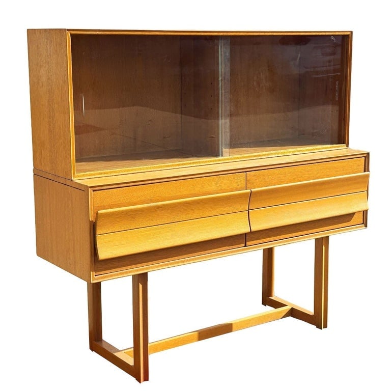 MCM Blonde Birch Buffet w/ China Cabinet by Paul Laszlo for Brown Saltman (1 of 8)