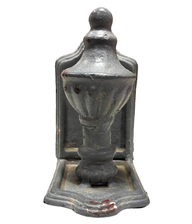 Grey Colonial Style Cast Iron Enamel Grey Finial Bookend, Pair - 6