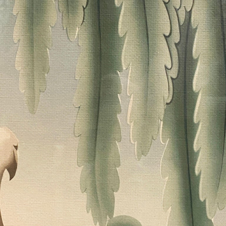1940 Tropical Flamingo Lovers Scenic Print, by Billy Seay for Turner - 3