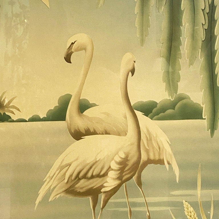 1940 Tropical Flamingo Lovers Scenic Print, by Billy Seay for Turner - 5