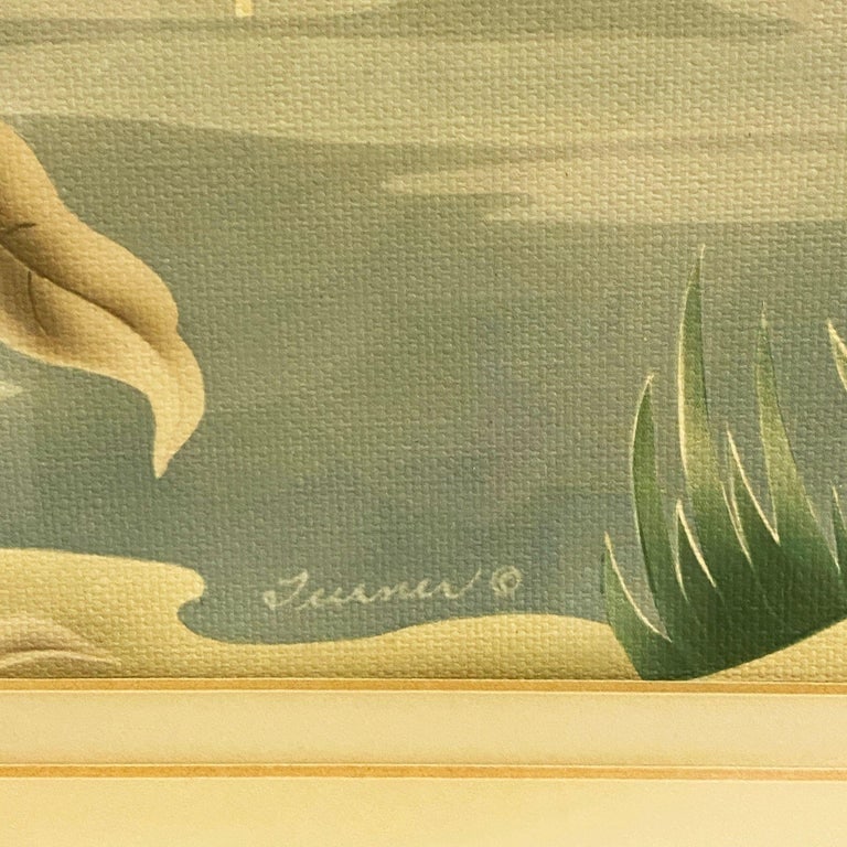 1940 Tropical Flamingo Lovers Scenic Print, by Billy Seay for Turner - 6
