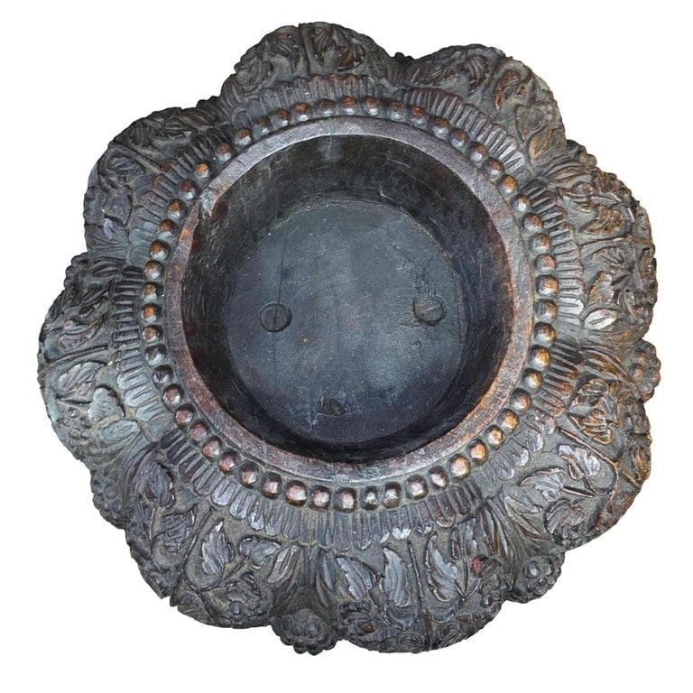 19th Century Anglo Indian Carved Bird and Serpent Wooden Blackwood Plant Stand - 5