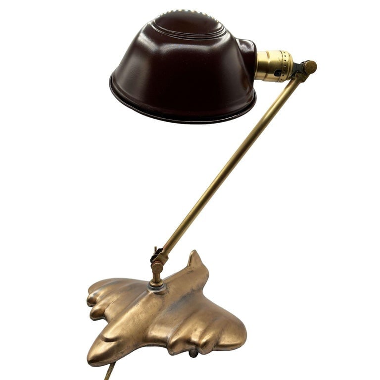 Rare 1987 Brass-tone Art Deco Style DC-3 Airplane Table Lamp, by Sarsaparilla - 8