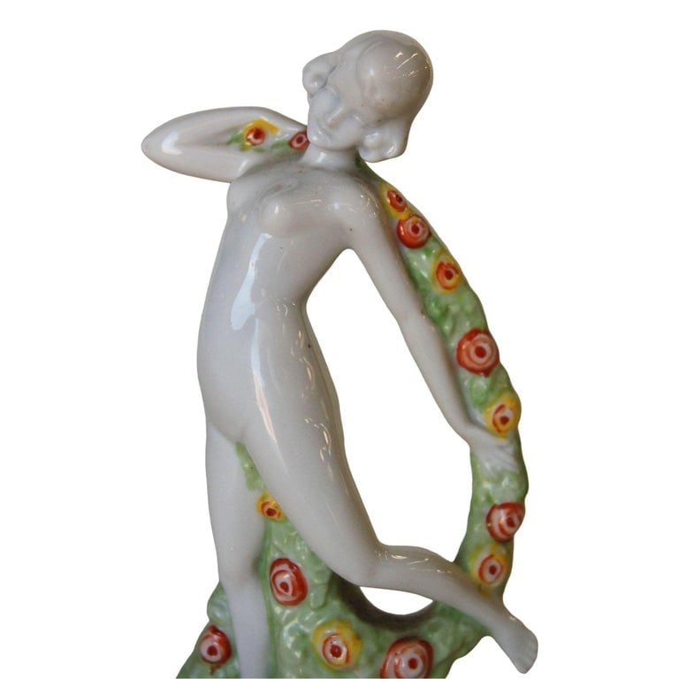 Art Deco Porcelain Female Figurine Made in Germany Numbered - 10