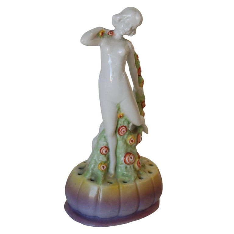 Art Deco Porcelain Female Figurine Made in Germany Numbered - 4