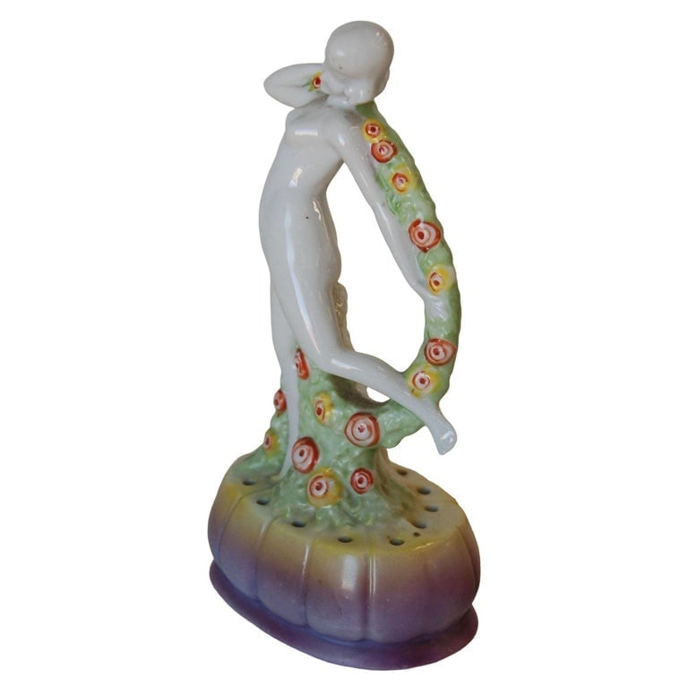 Art Deco Porcelain Female Figurine Made in Germany Numbered - 5
