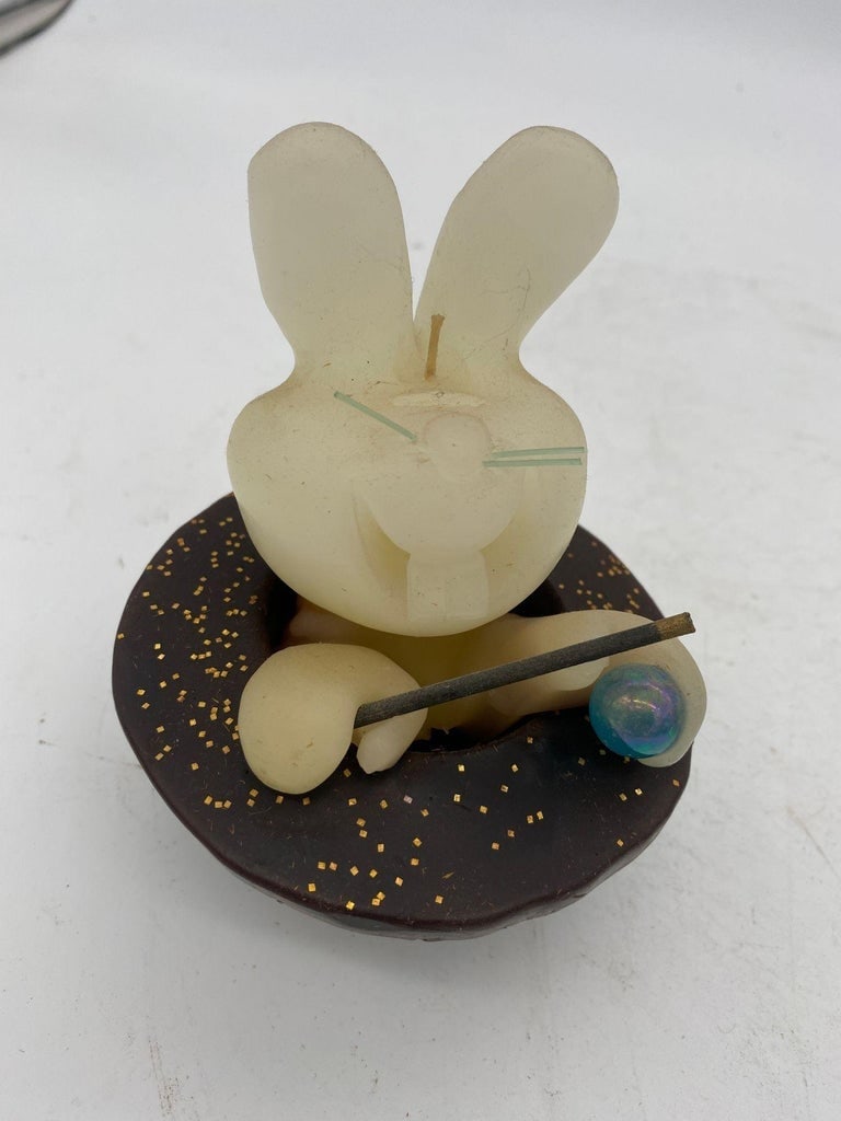 Magician Black Bunny in a Hat Rabbit Figural Collection - 3