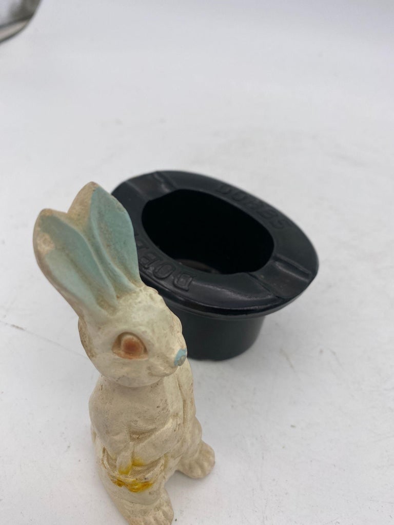 Magician Black Bunny in a Hat Rabbit Figural Collection - 4