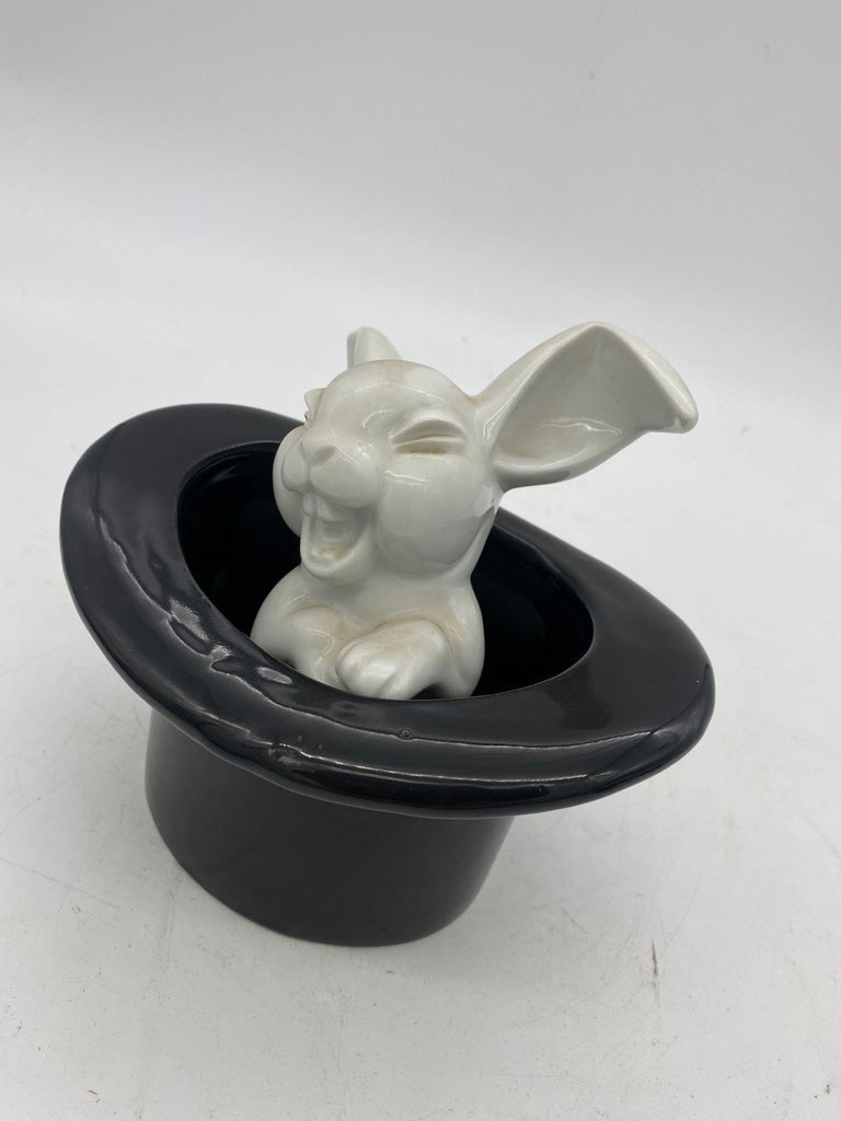 Magician Black Bunny in a Hat Rabbit Figural Collection - 7