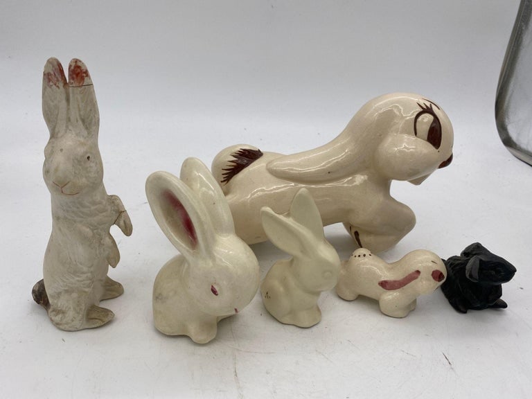 Magician Silver Bunny in a Hat Rabbit Figural Collection - 2