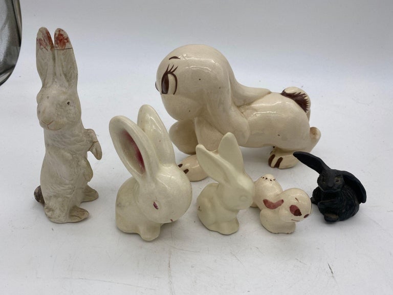 Magician Silver Bunny in a Hat Rabbit Figural Collection - 3
