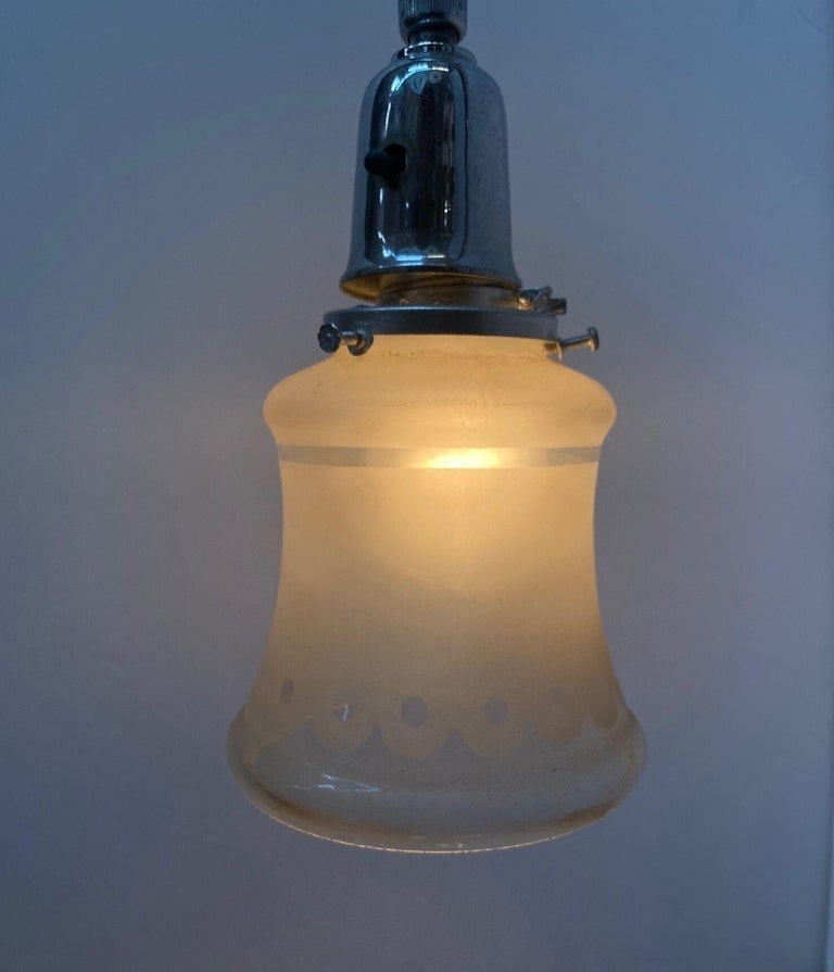 2 " Victorian Style Frosted Laced Hand Blown Glass Shades Six Available - 2