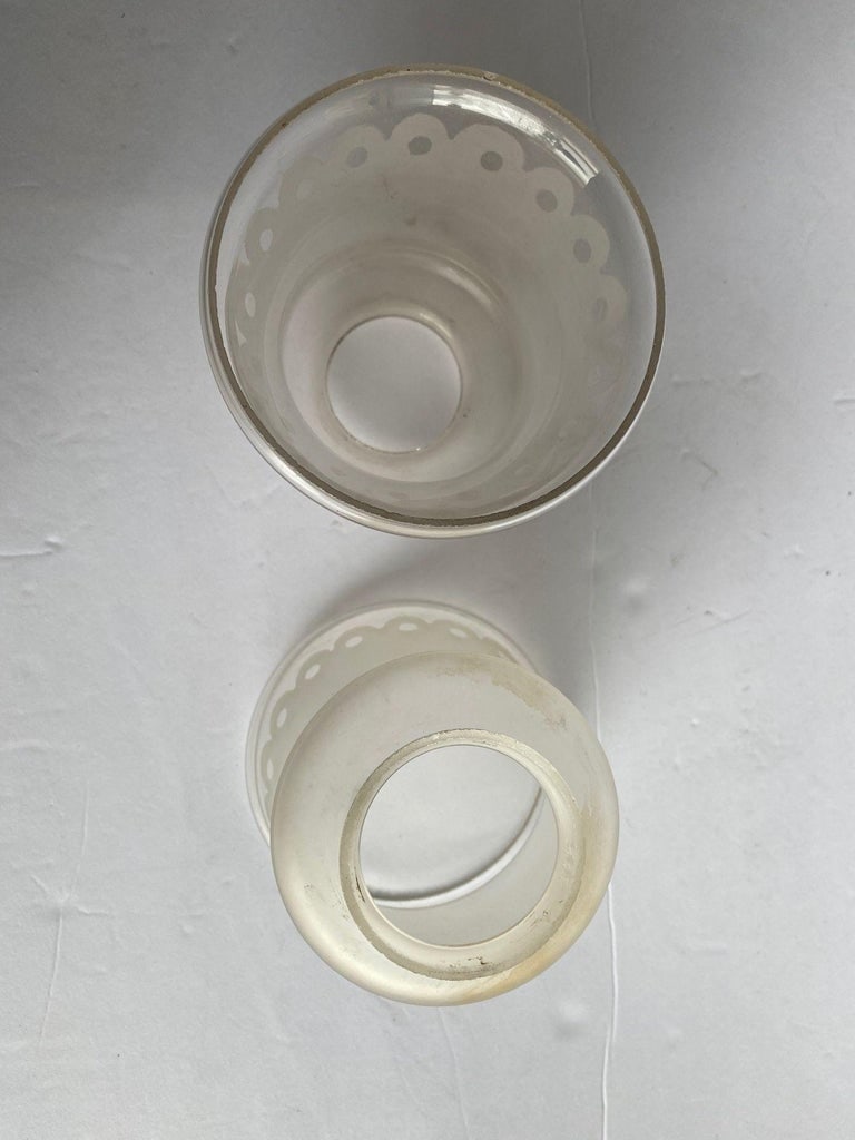 2 " Victorian Style Frosted Laced Hand Blown Glass Shades Six Available - 5