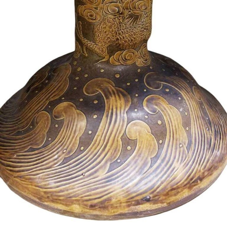 Post-war Chinese Dragon Glazed Art Pottery Pedestal Garden Patio Dining Table - 7