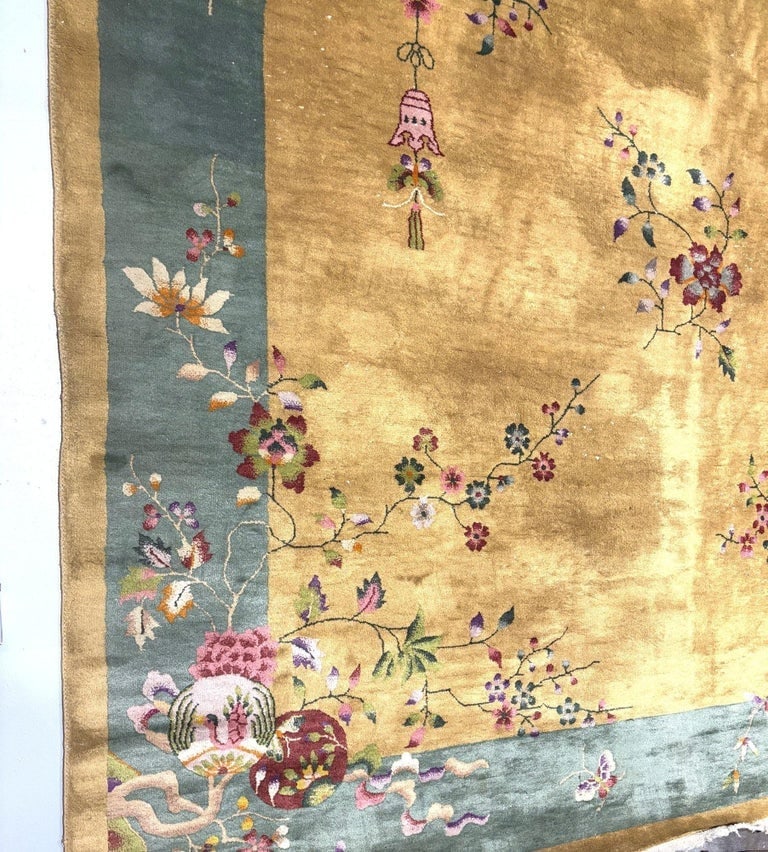 Large 11.5' X 9' Art Deco Nichols-Style Chinese Wool/Cotton Area Rug - 7