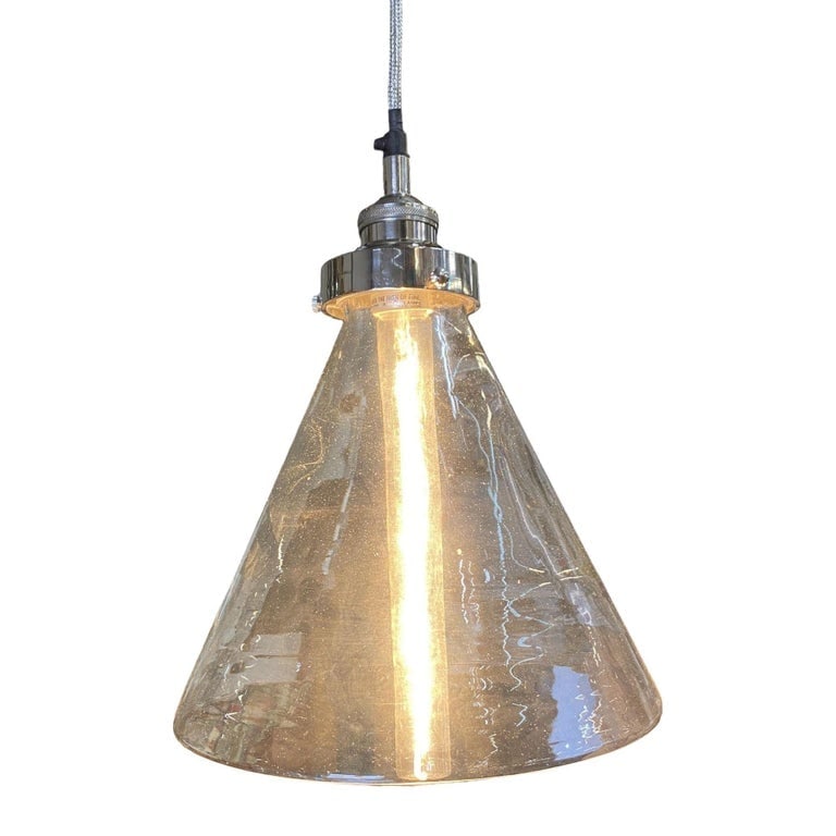 Industrial Aluminum Brushed Clear Glass Ceiling Pendant Light - 3