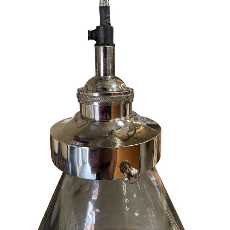 Industrial Aluminum Brushed Clear Glass Ceiling Pendant Light - 5